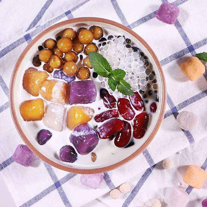 台湾美食芋圆手工黏土,台湾芋圆的做法大全