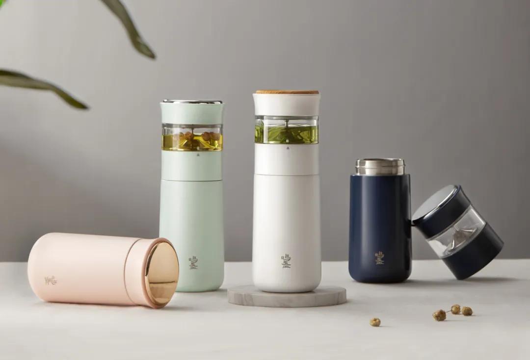 保温杯独立茶仓一键开盖,独立茶仓保温杯可爱