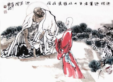 佛教十八罗汉都是修成正果的凡人,十八罗汉中迦叶尊者图片