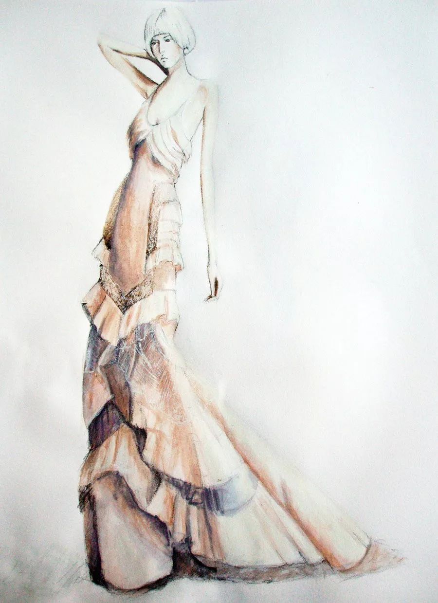 设计稿晚礼服,设计礼服手稿图洛丽塔