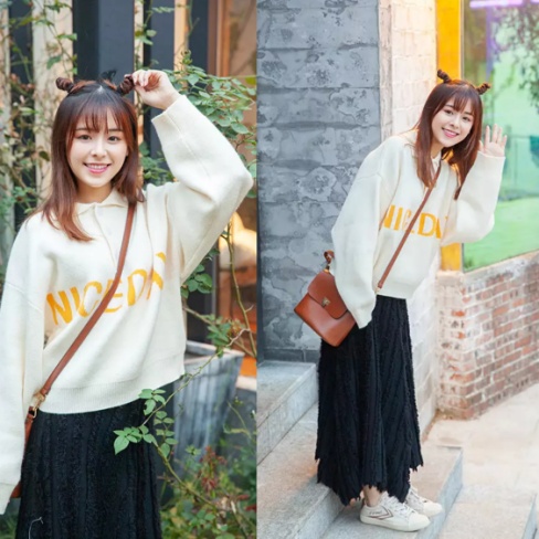 秋冬梨形身材穿搭毛衣,苹果型身材的内搭毛衣