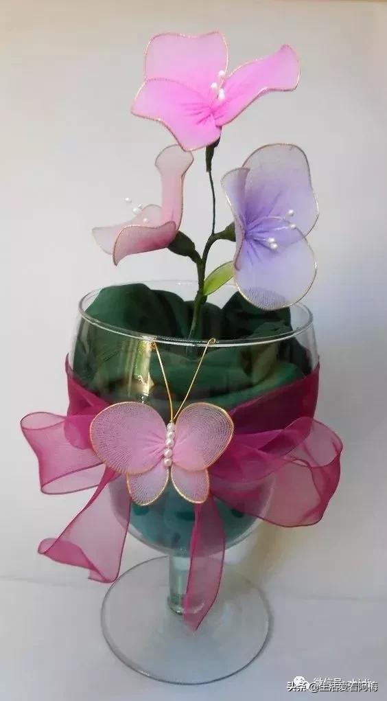 丝袜缠花做法,手工缠丝花朵制作方法