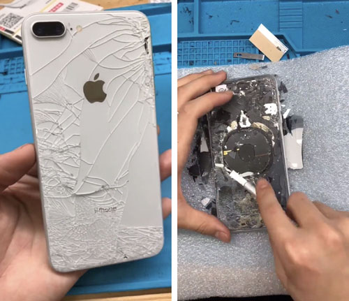 8p后面玻璃碎了多少钱,苹果8p后面的玻璃碎了换多少钱