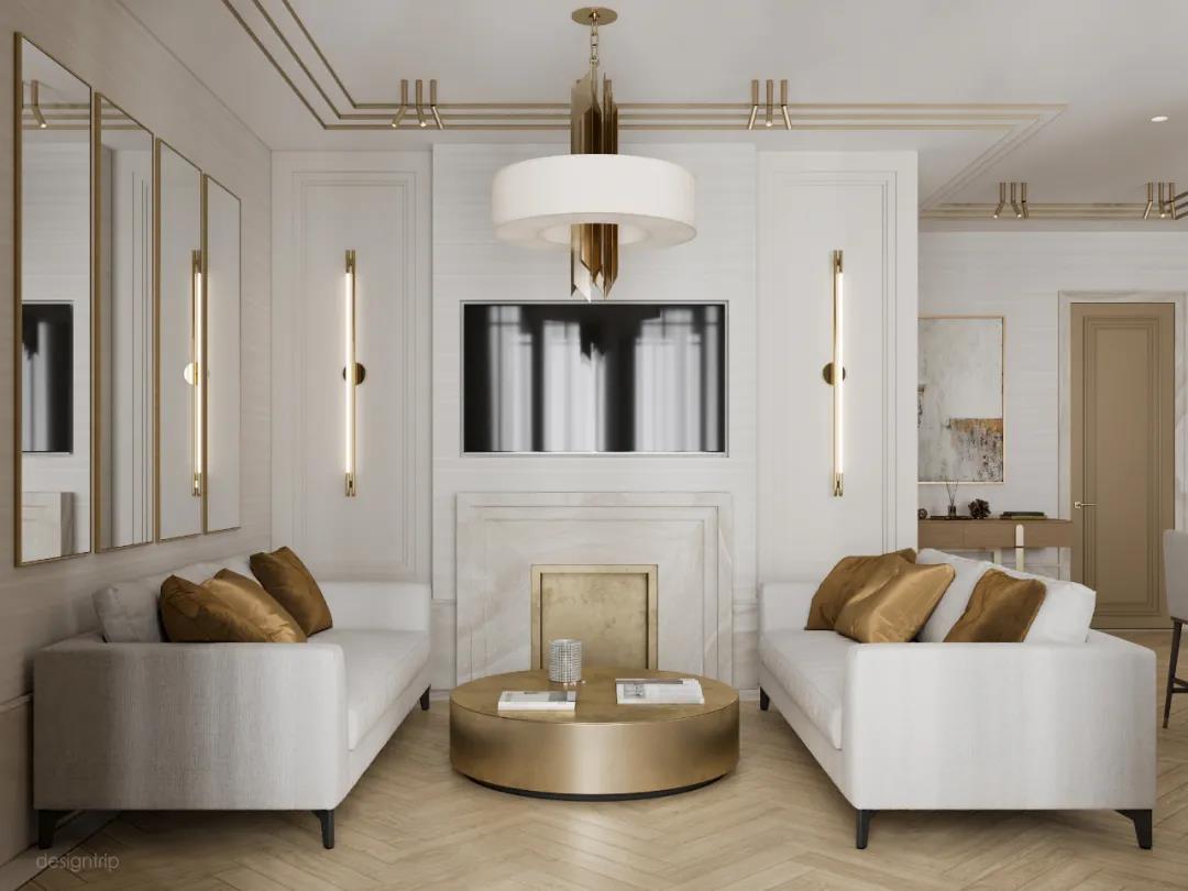 110平三居室简约风格装修,126平简约轻奢风格装修