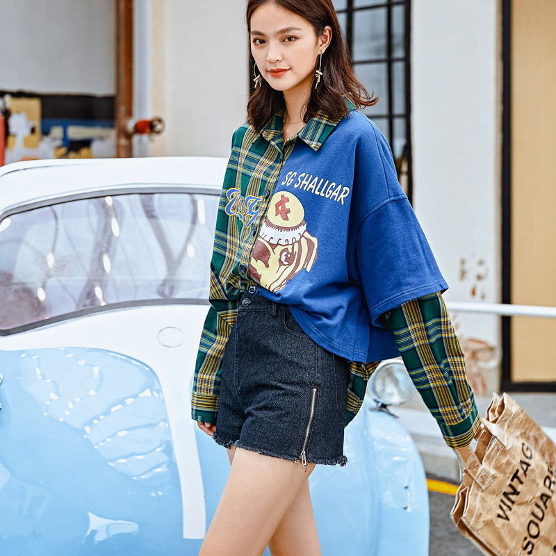 夏款洋气减龄针织衬衫,时尚减龄针织衬衫