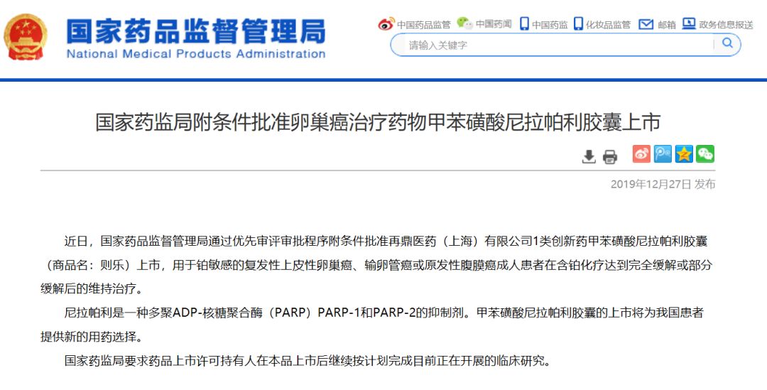 parp抑制剂中国适应症,parp药物名称