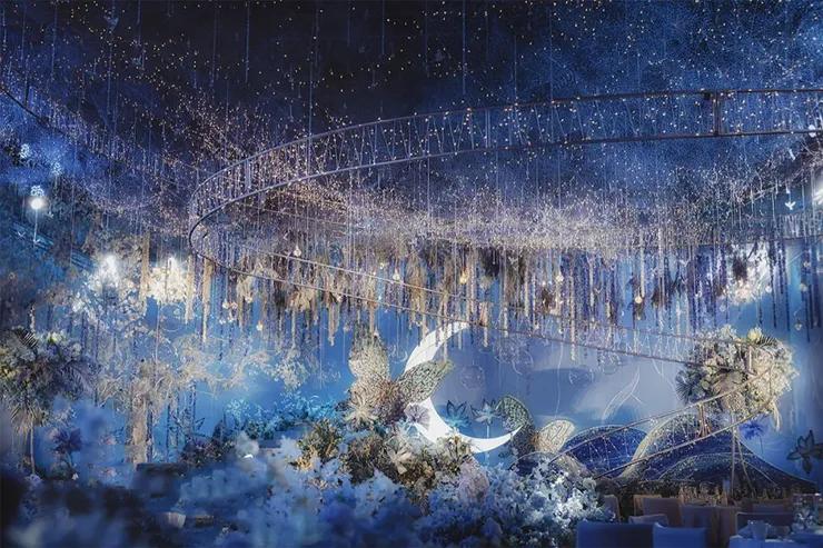 一场温馨浪漫的蓝色星空婚礼,一场神秘浪漫的星空婚礼