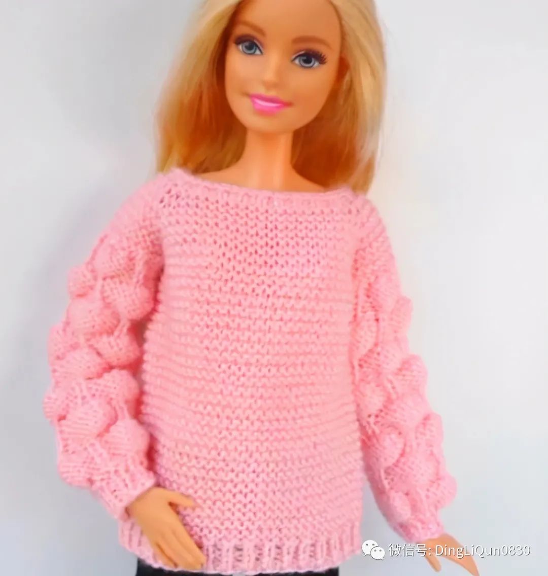 毛线编织芭比娃娃连衣裙图解,手工编织娃娃裙