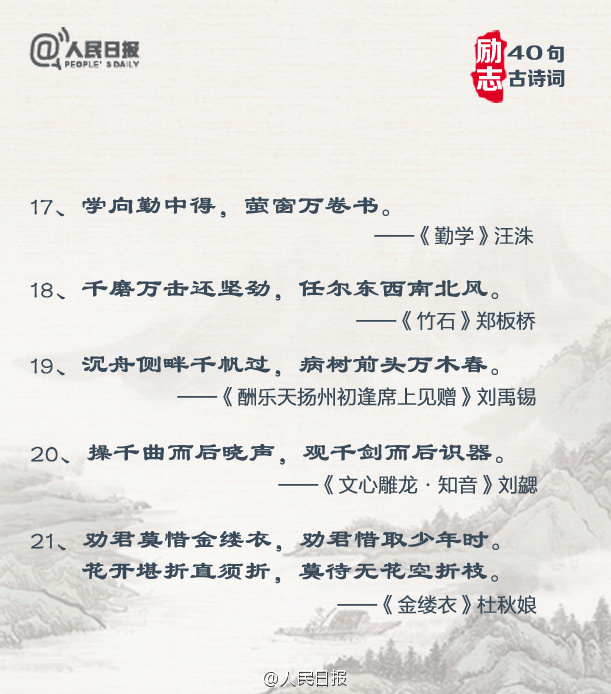 高级有内涵的励志古诗词,意外惊喜的古诗词