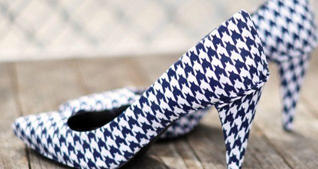 昆凌同款，千鸟格纹英伦风单鞋！千鸟格纹放在鞋子上一样好看