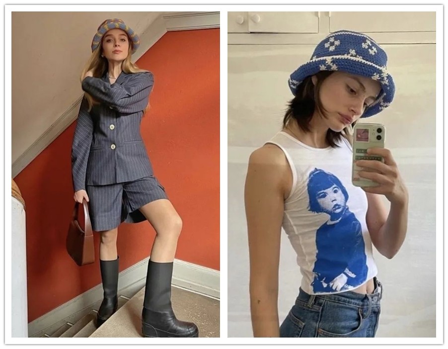 配饰帽子渔夫帽,适合圆脸型的渔夫帽