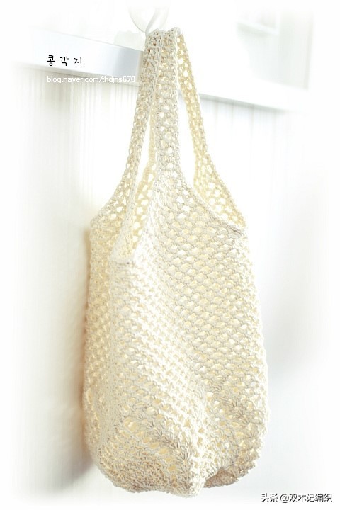 钩针网格购物袋图解,菠萝花钩针蛋袋