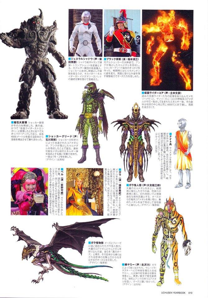 宇宙船Uchusen2008-2017假面骑士怪人设定（全）