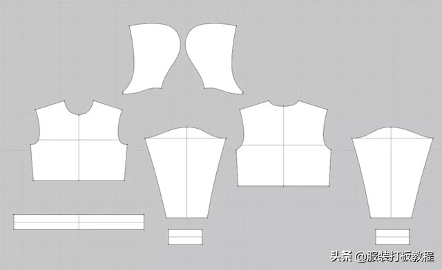 大海服装落肩袖卫衣裁剪图,100码幼童落肩袖卫衣裁剪方法