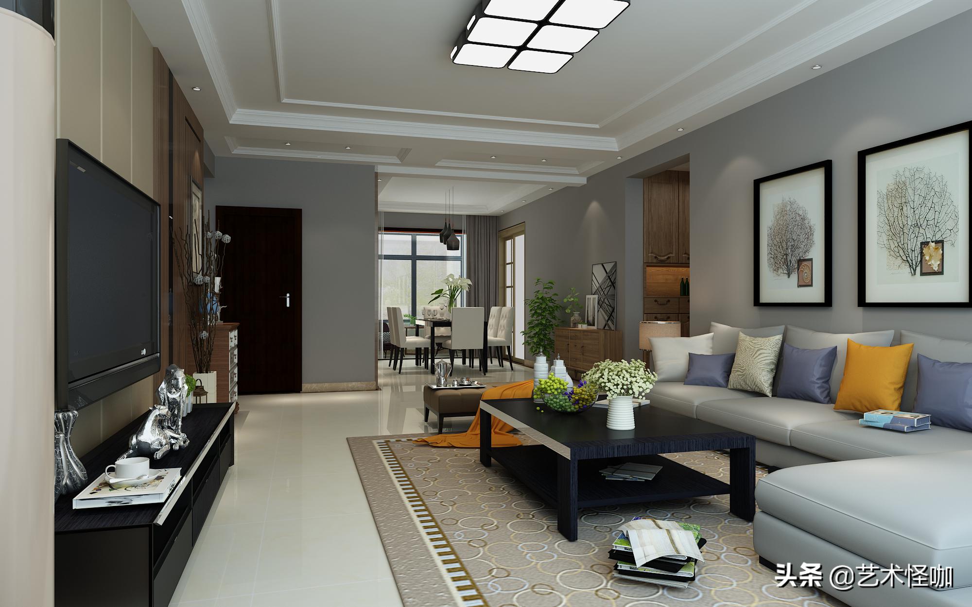 济南银丰玖玺城5期装修风格,济南明湖润庭125平装修效果图