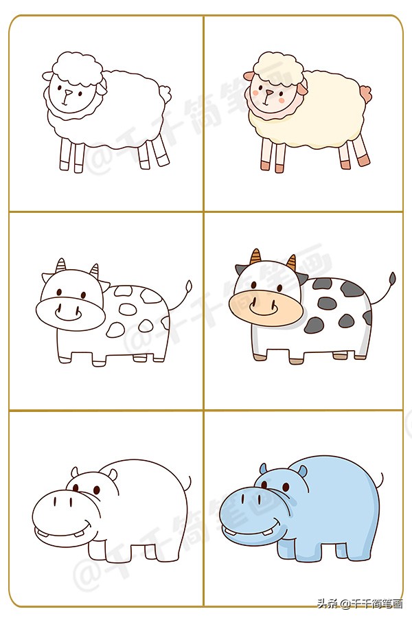 100种动物画画大全,可打印幼儿动物涂色画