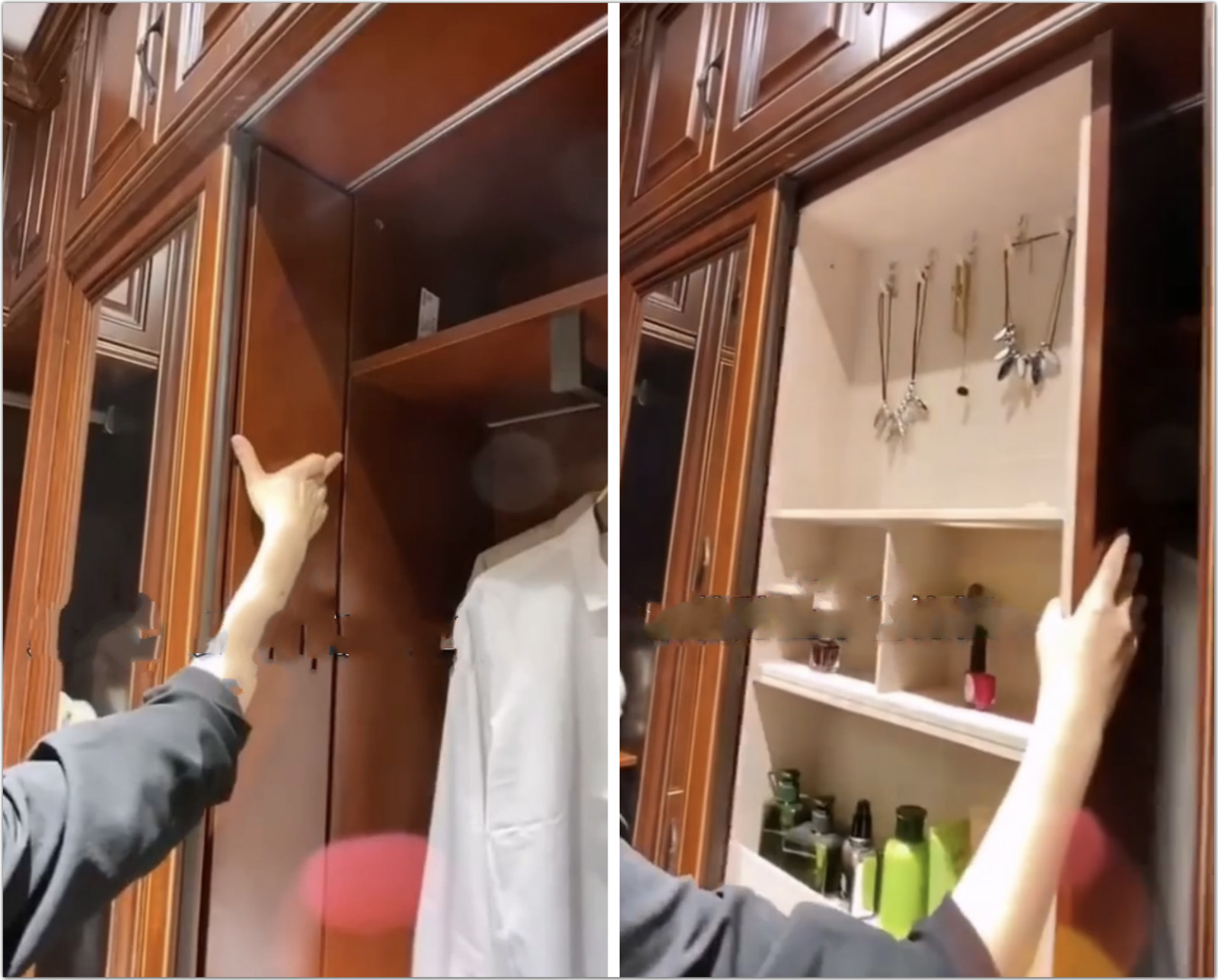 卧室床尾做收纳柜,卧室上铺床头悬挂收纳柜