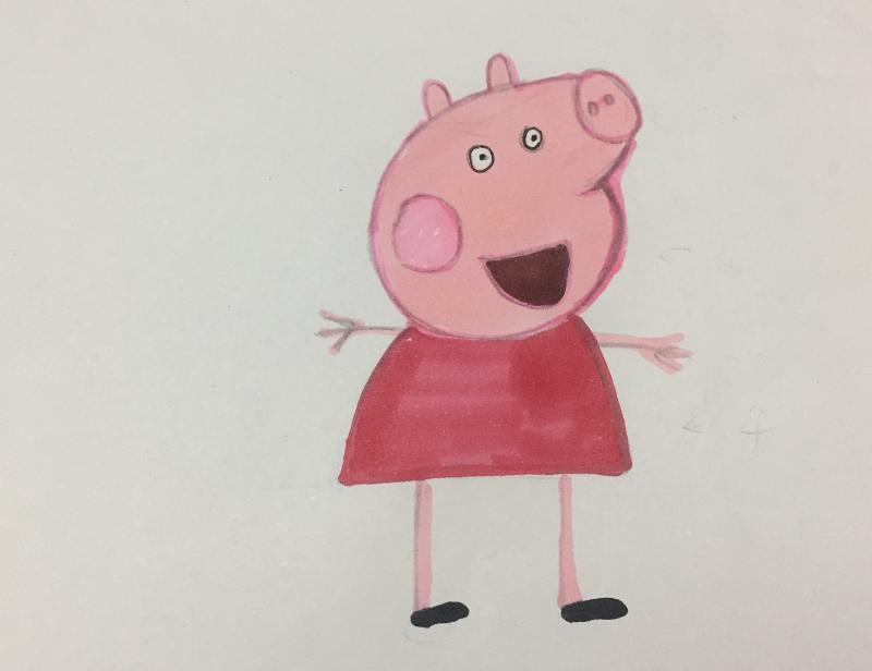 用小猪佩奇画0到9,10秒学会画小猪佩奇