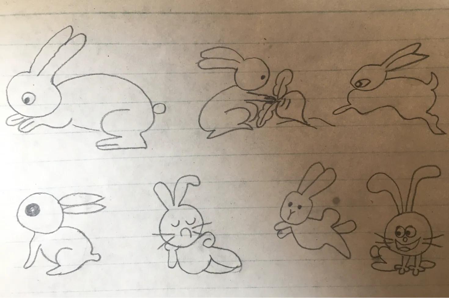 小兔子简笔画公主,小兔子简笔画涂色