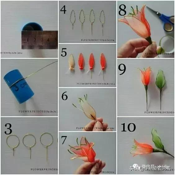 丝袜缠花做法,手工缠丝花朵制作方法