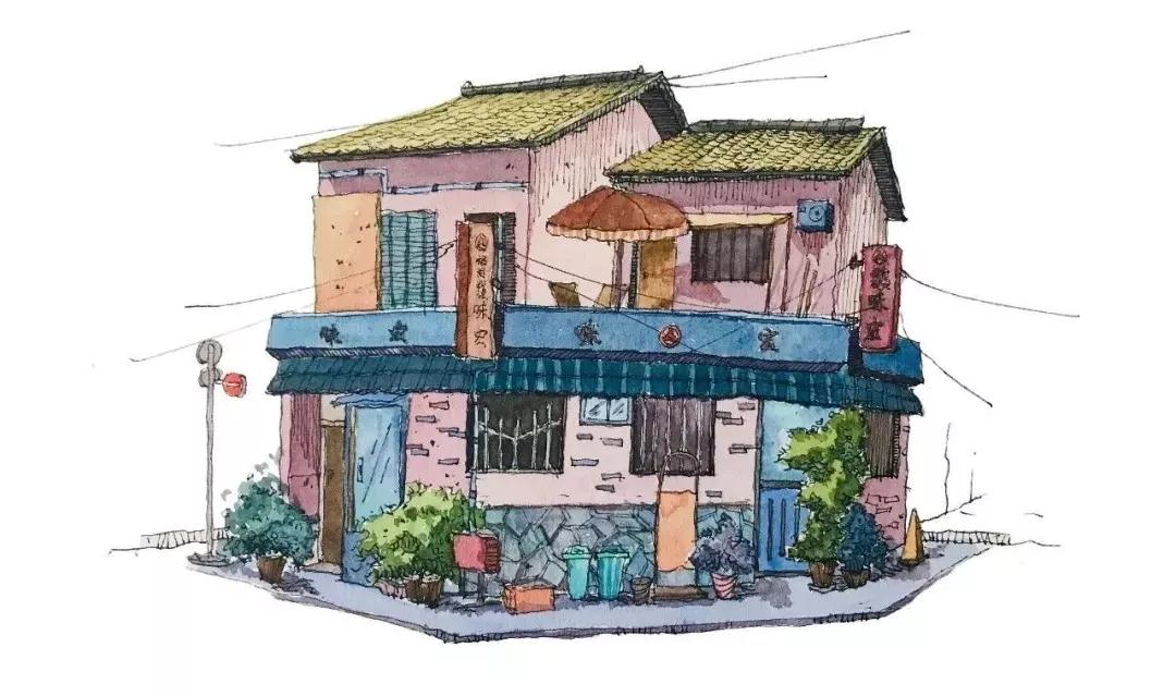 水彩画建筑入门零基础初学,水彩大师的建筑风景作品