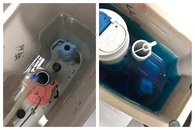 马桶水箱放一瓶洁厕液,马桶水箱里的脏东西冲不下去