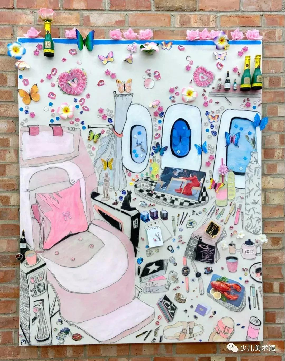 拼贴画创意作品手工小学,拼贴画创意美术教程