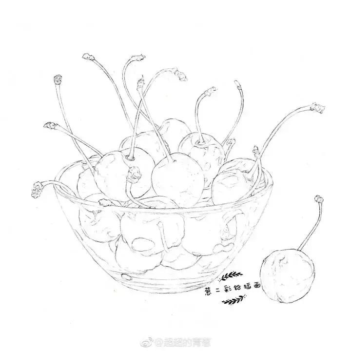 彩铅樱桃的教程步骤图解,樱桃彩铅教程