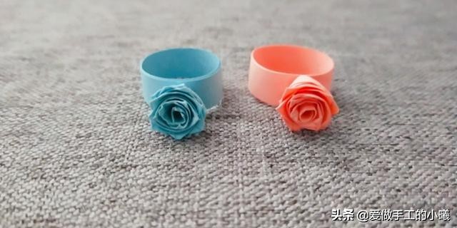 最简单的玫瑰花戒指折纸,用纸做玫瑰花戒指简单又漂亮