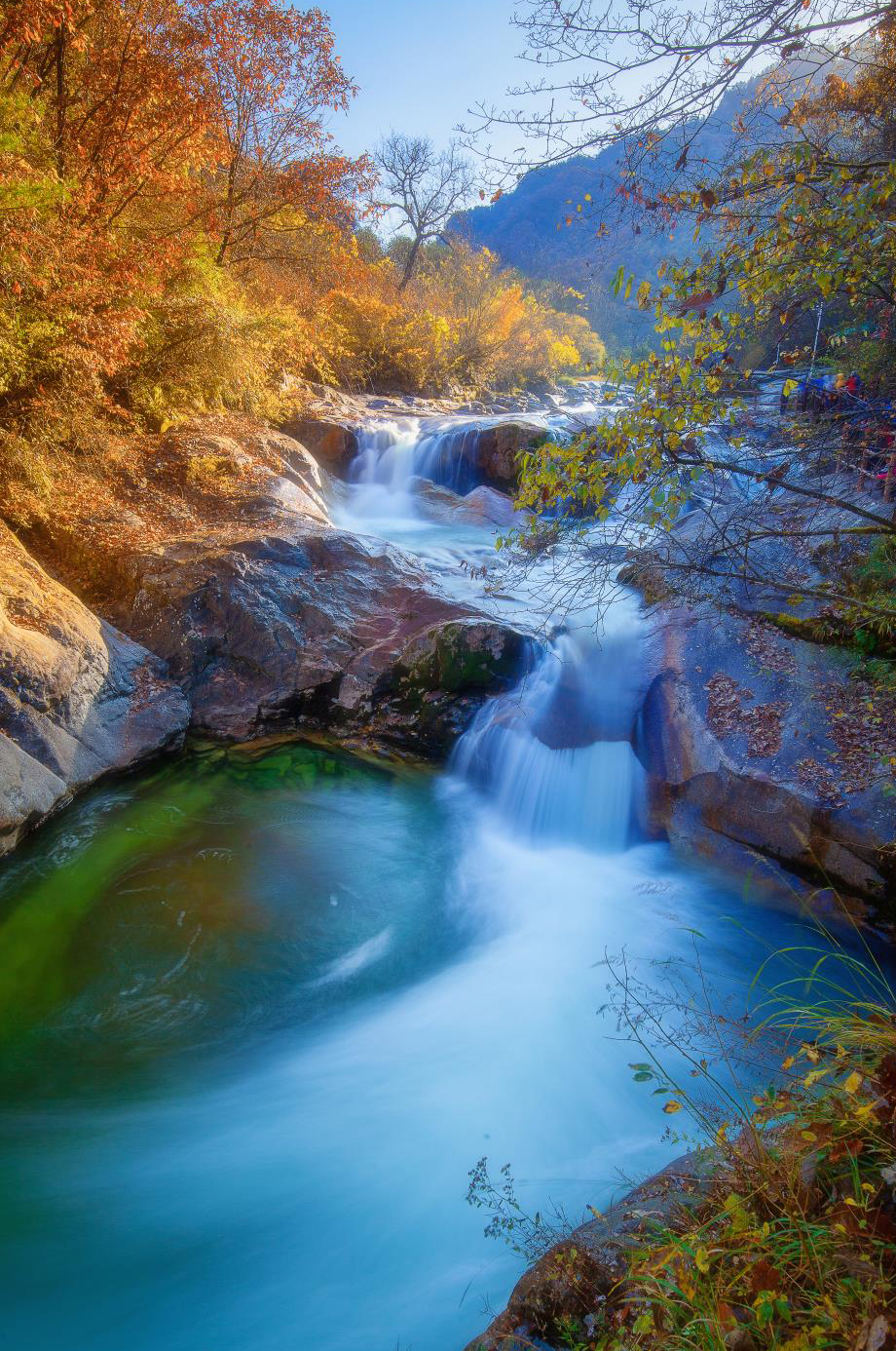 ps用蒙版将两张风景照片合在一起,光雾山秋色高清摄影图