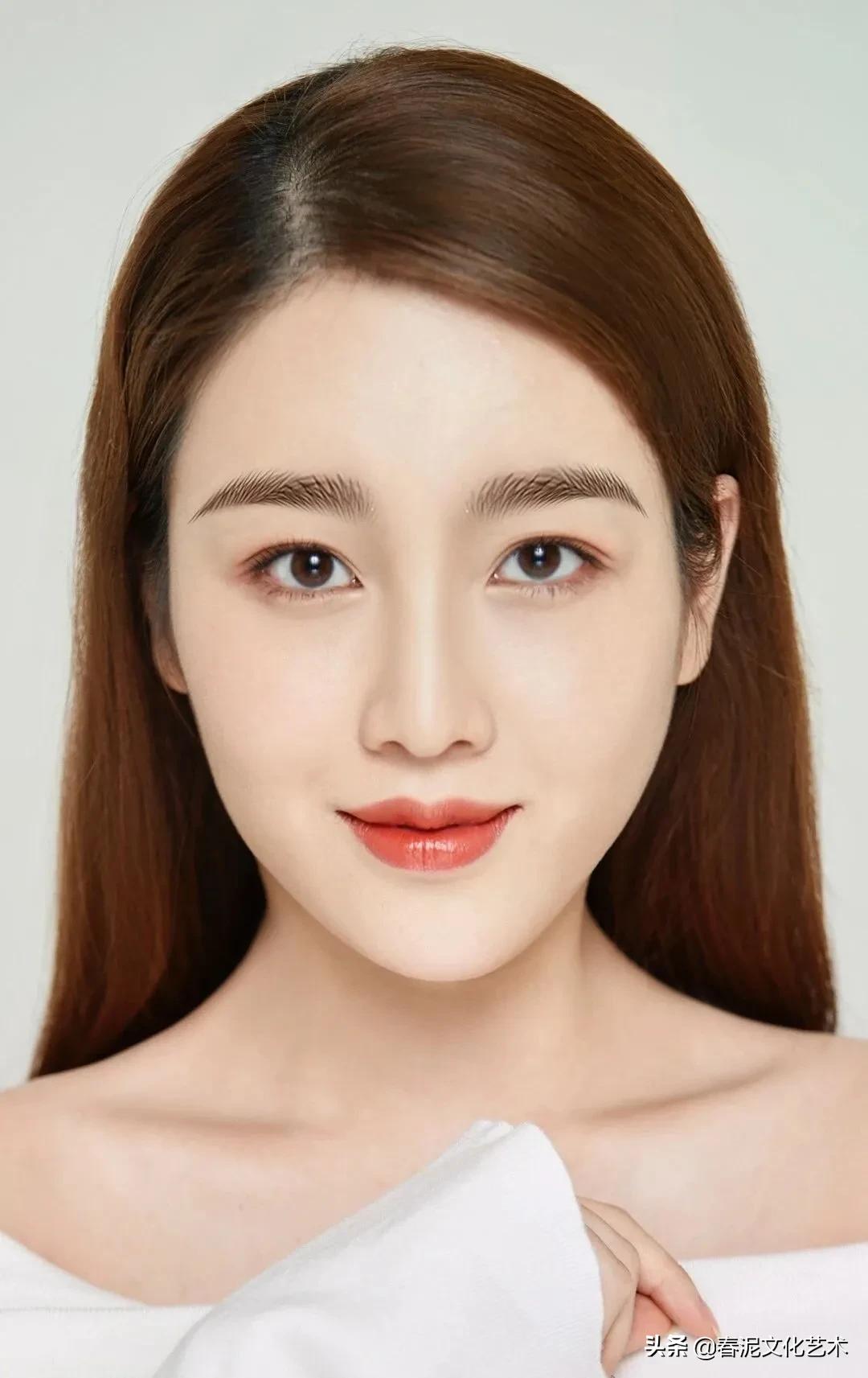 纹眉真人纸上练习画法图片步骤,不同眉形的纹眉