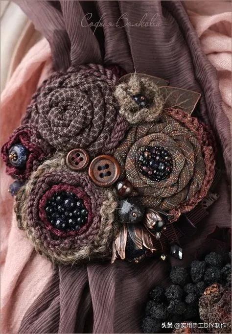 布艺玫瑰花的作品,花朵布艺作品