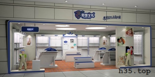 最新童装店双门头装修效果图,童装店怎么装修才有顾客