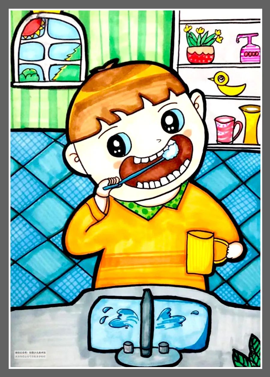 绘画素材儿童画,色彩的渐变绘画作品儿童画