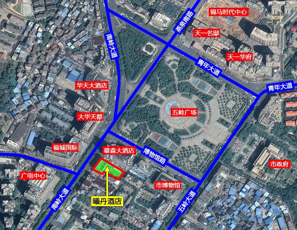 郴州金煌酒店拍卖,郴州市五岭广场曦丹酒店拍卖