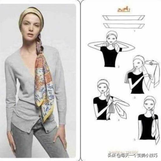 头巾的各种戴法不容易掉,头巾的系法大全外国