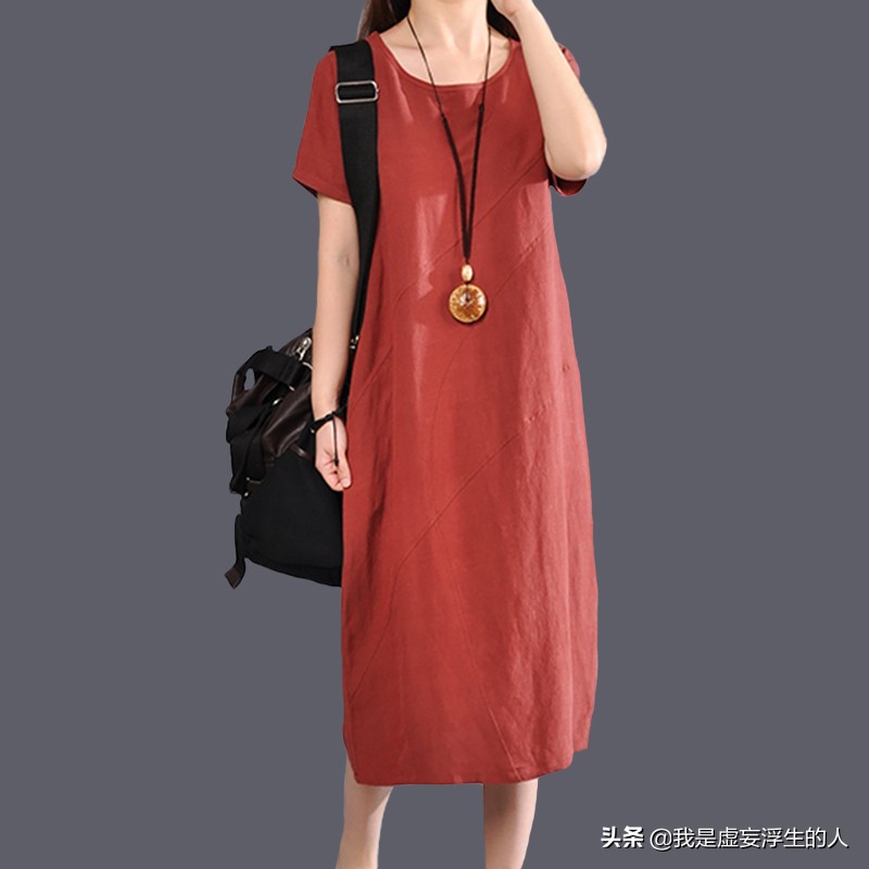 棉麻韩版宽松连衣裙120斤到220斤,宽松棉麻连衣裙高端大气上档次