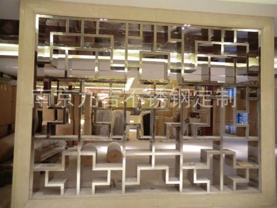 酒店木饰面镂空隔断效果图大全,酒店隔断花格效果图