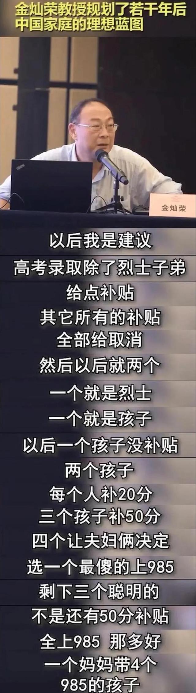 金灿荣教授谈孩子,金灿荣关于生三胎的讲话