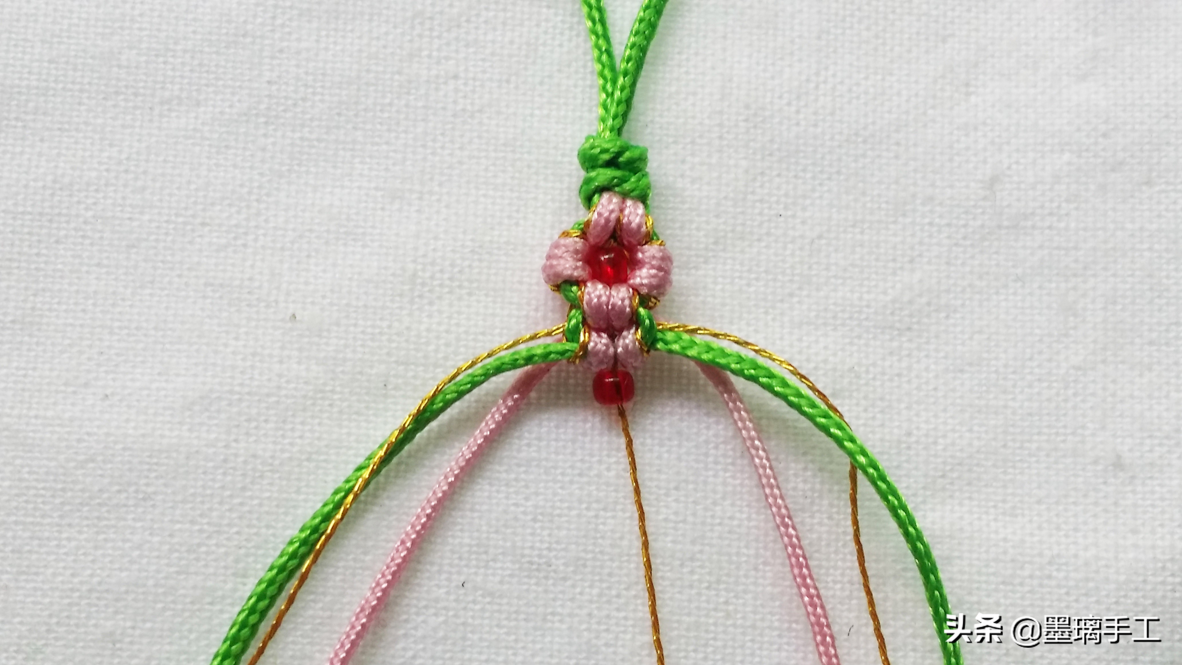 桃花结手机绳编织教程,手工编织情丝结视频教程