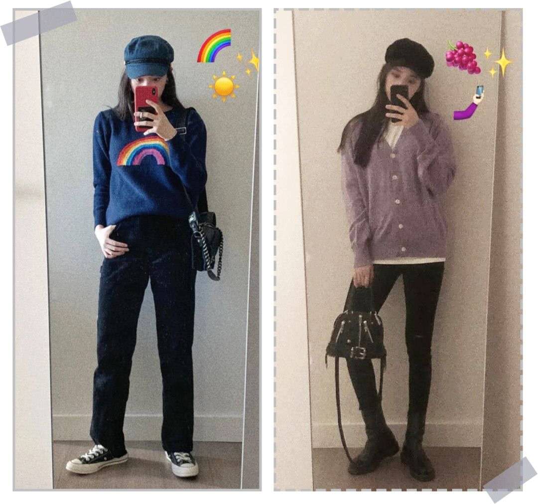 欧阳娜娜私服穿搭,欧阳娜娜格纹外套穿搭