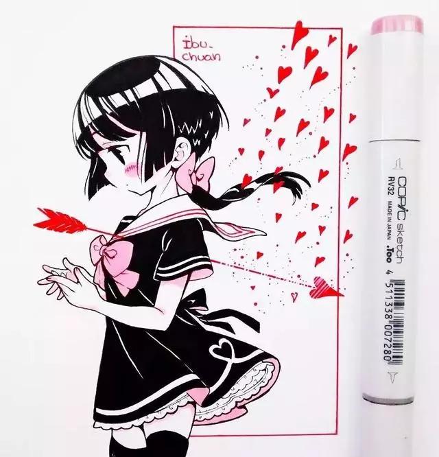 马克笔动漫上色教程q版,动漫手绘马克笔上色教程