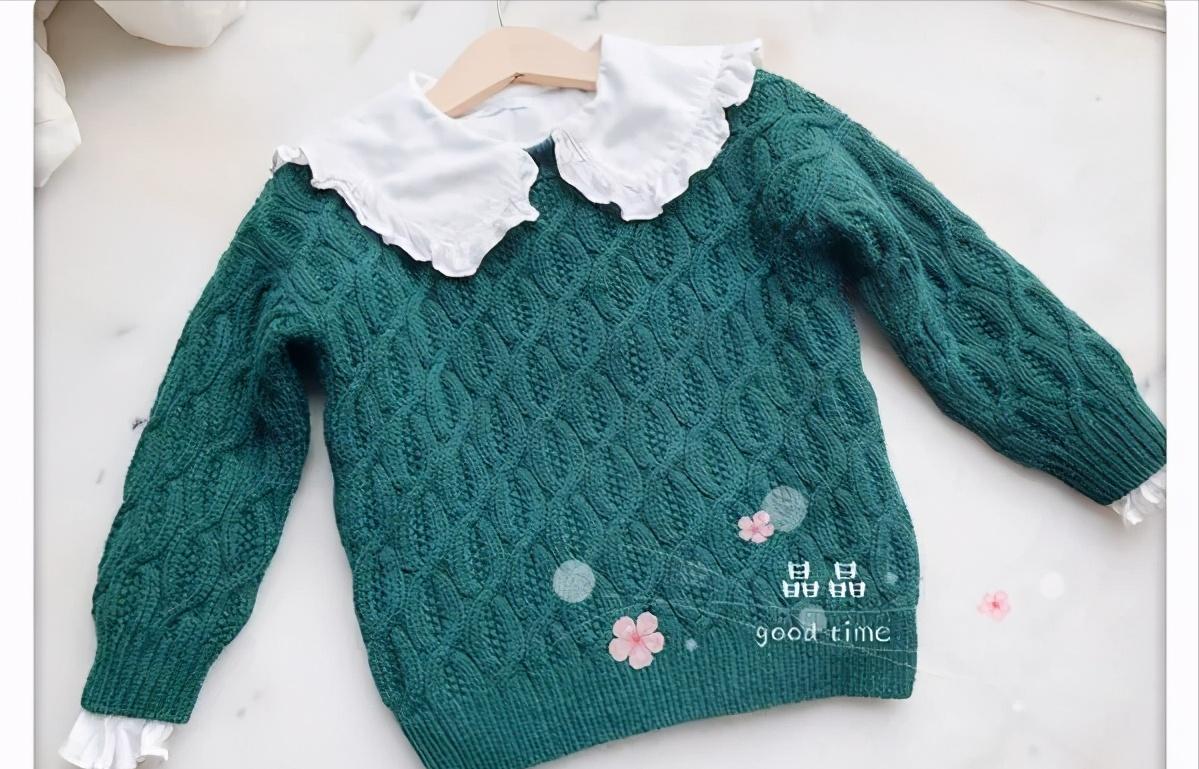 棒针钩织儿童套头毛衣全教程视频,棒针女童圆肩套头裙摆毛衣视频