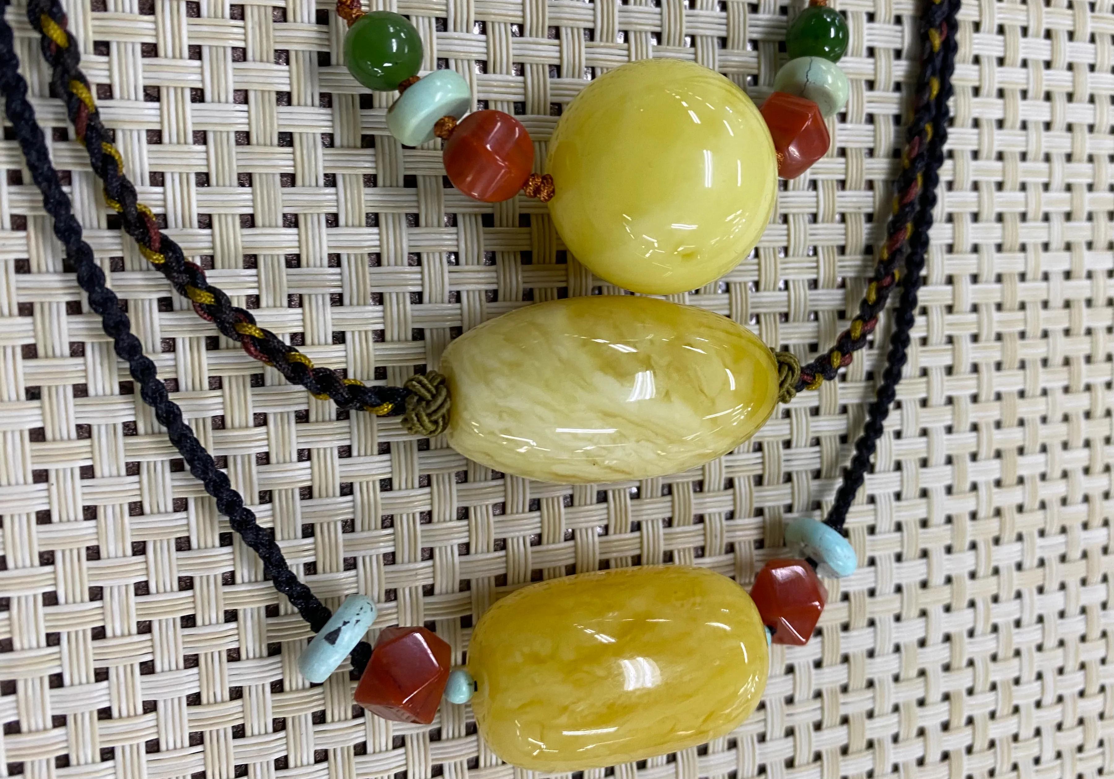 原矿蜜蜡锁骨项链