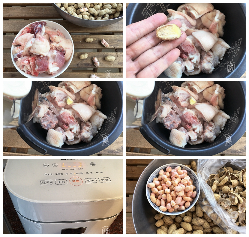 月子炖猪蹄花生米,花生米炖腐竹猪蹄