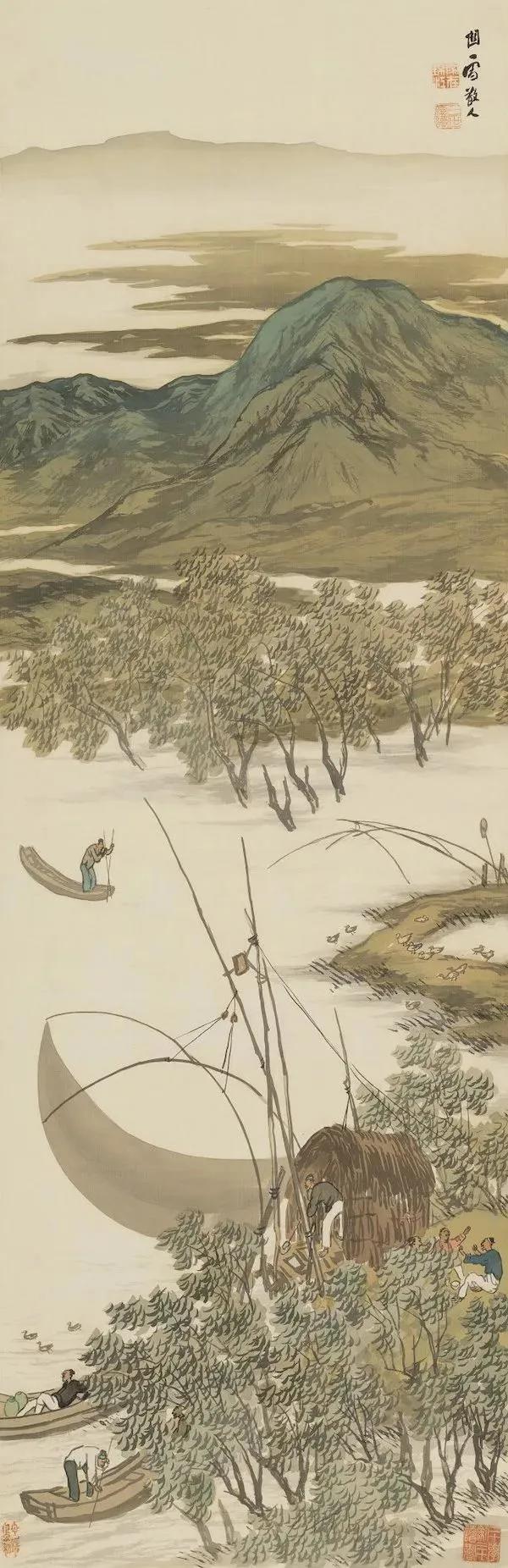 傅抱石和桥本关雪,桥本关雪这画值多少钱