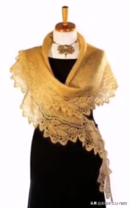 新款针织秋冬宽松披肩怎么织,针织中长款披肩