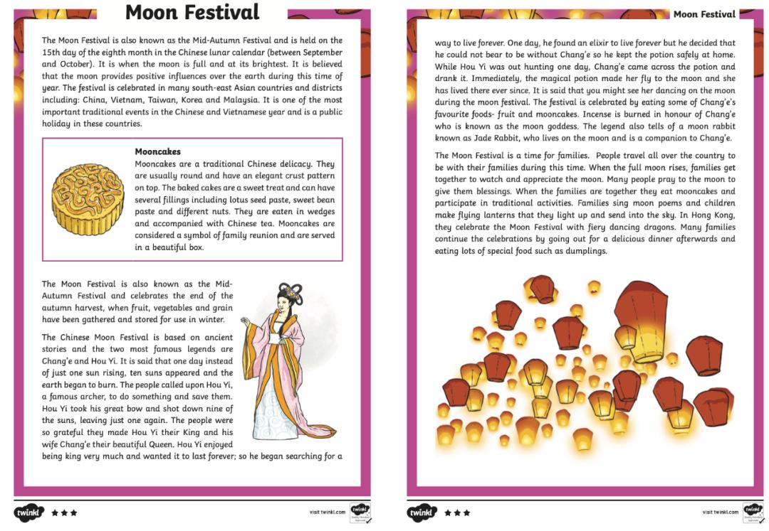 关于中秋节的英语小知识分享,中秋节有关的英语文化知识