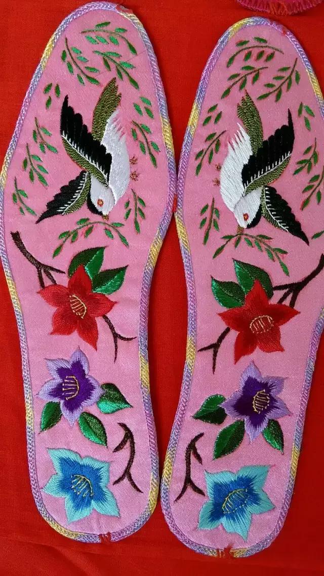 刺绣鞋垫花样各种图案教程,几何鞋垫图案鞋垫绣法