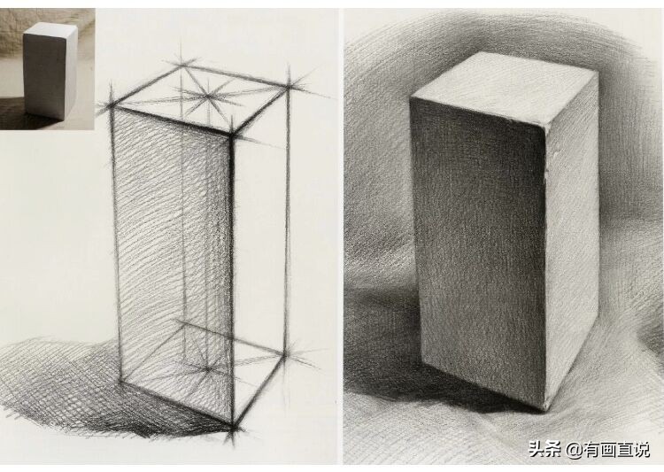 石膏几何素描临摹图片,几何石膏素描教学视频